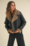 Pu Sherpa Biker Jacket