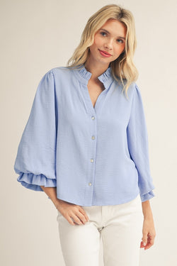 Button Down Crinkle Top