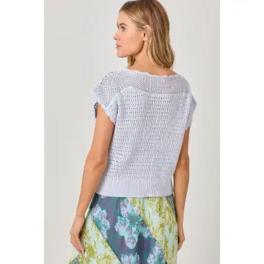 Floral Yoke Crochet Top