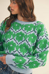 Fuzzy Floral Sweater