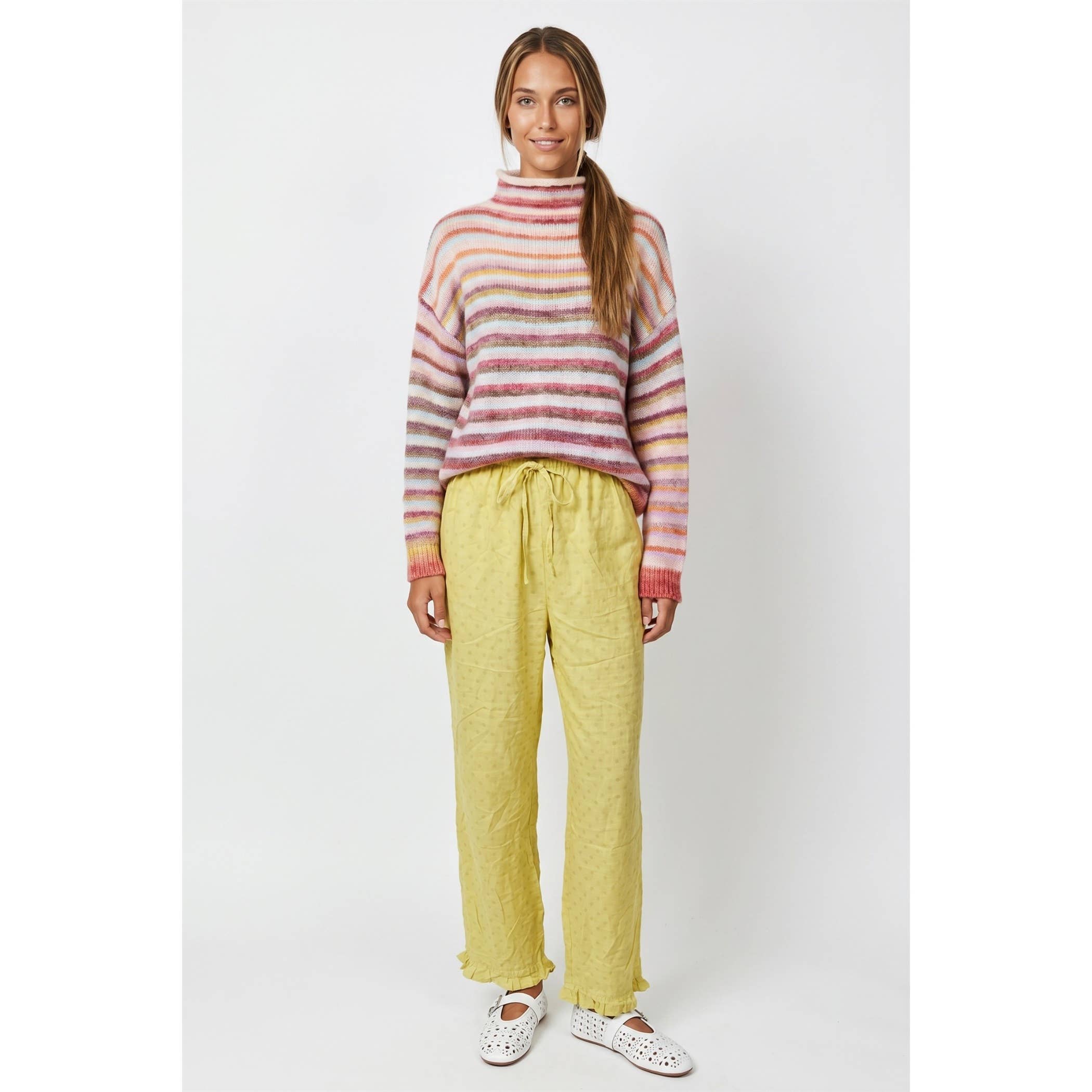 Mock Neck Striped Sweater