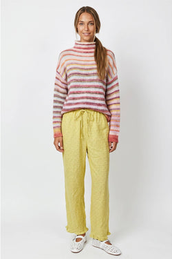 Mock Neck Striped Sweater