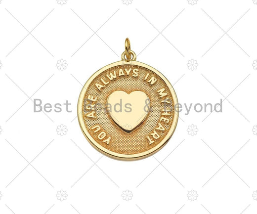 Heart On Round Medallion Pendant