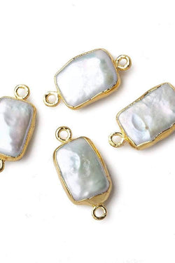 22K White Rectangle Pearl Charm