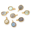 Vermeil Bezel Set Labradorite Rose Cut Oval Charm