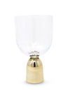 Hammered Water Glass on Gold Pedestal