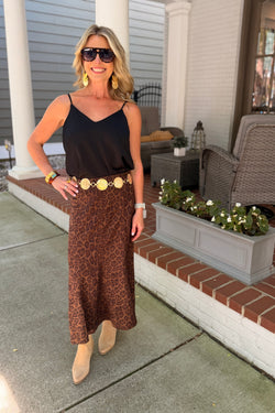Animal Print Fit And Flare Skirt