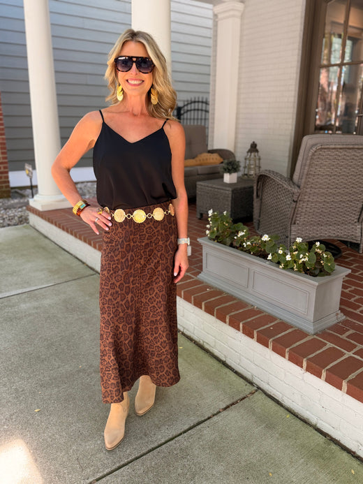 Animal Print Fit And Flare Skirt