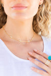 Framed Crystal Accented Collar Necklace