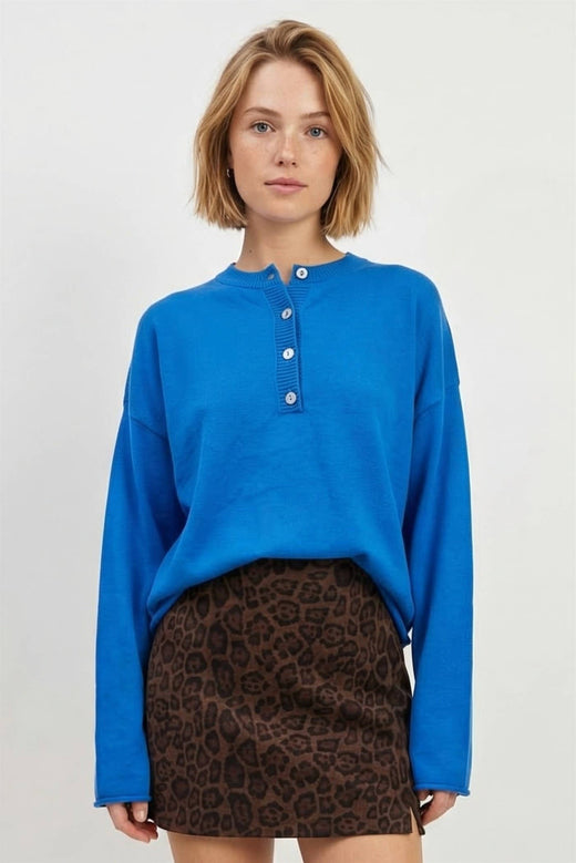 Henley Cotton Sweater