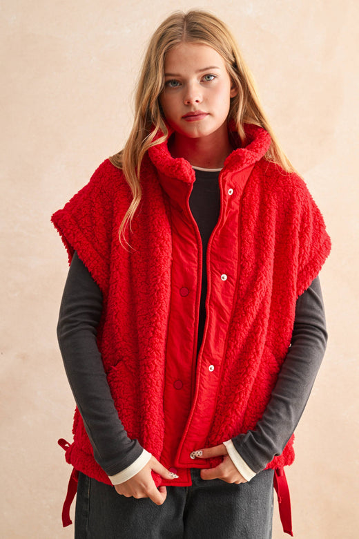 Teddy Fabric Vest Jacket