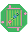 Floating Mahjong Tile Mat in MAHJ Block in Green and Pink