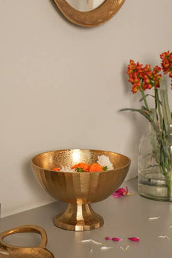Small Gold Pedestal Bowl, SKU - 75571
