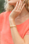 Cubic Zirconia Hinged Bracelet, Water-Resistant