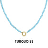 Semi Precious Natural Stone Charm Keeper Necklace