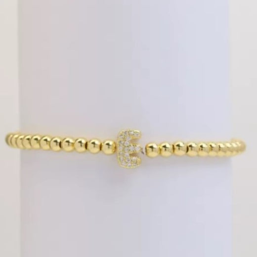 Gold Beaded Initial Bracelets