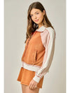 Color Block Zip Up Jacket