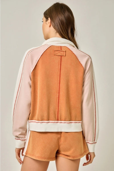 Color Block Zip Up Jacket