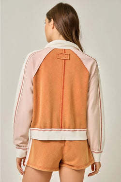 Color Block Zip Up Jacket