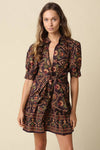 Vienna Printed Tie-Waist Mini Dress