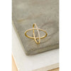 Delicate Rhinestone X Ring