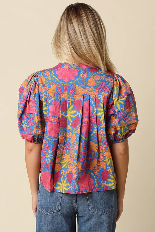 Naomi Floral Puff Sleeve Blouse
