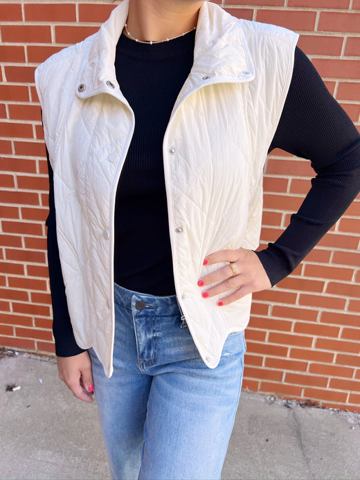 Quilted Button Up Vest