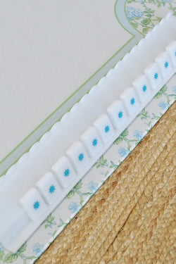 Milk Glass Collection Mahjong Rack and Pusher, Set of 4