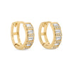 Baguette and Pavé Huggies