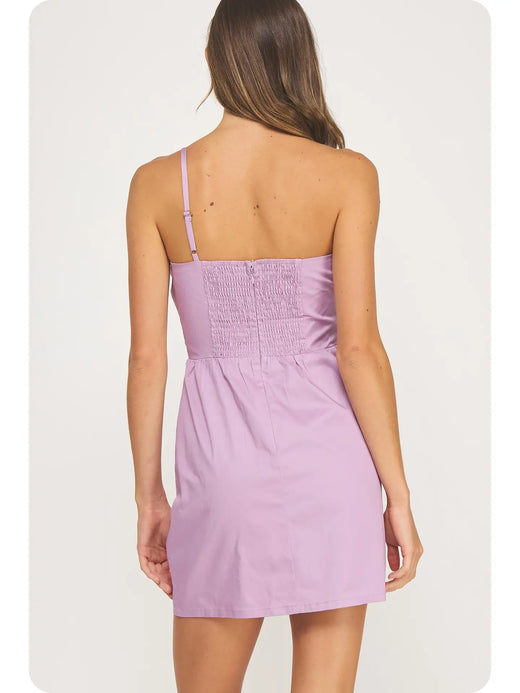 Knotted Flower Bow Mini Dress