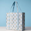 Blue Floral Hand Block Print Quilted Tote