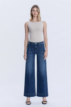 High Rise Wide Trouser Patch Pocket