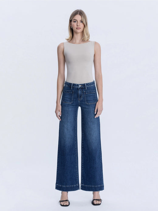 High Rise Wide Trouser Patch Pocket