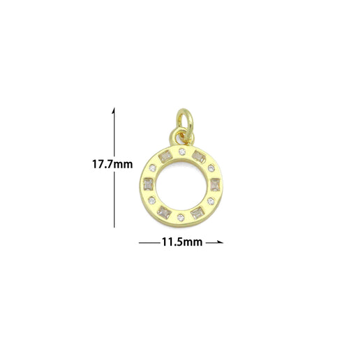 CZ Gold Round Circle Charm