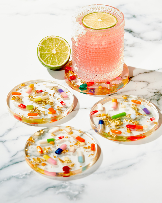 Pill + Gold Coaster Set (4)