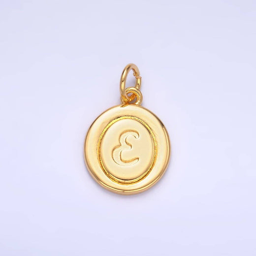 Letter Initial Engraved Stamped Oval Charm
