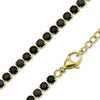 18k GP Jet Rhinestone Tennis Chain Necklace