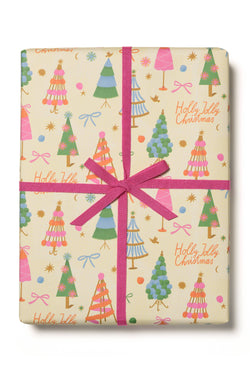Holly Jolly Trees Wrapping Paper