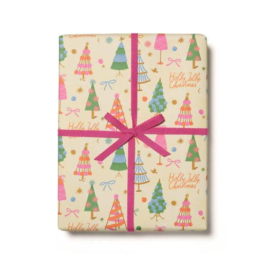 Holly Jolly Trees Wrapping Paper