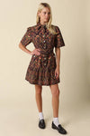 Paisley Belted Mini Dress