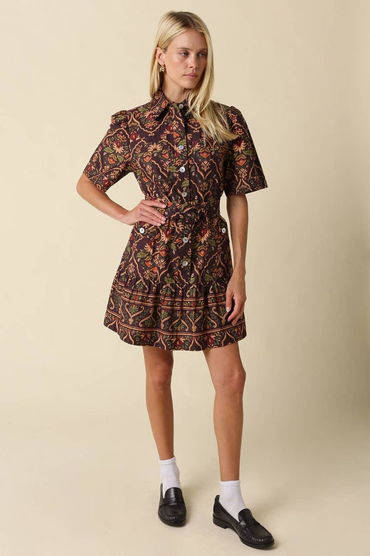 Paisley Belted Mini Dress