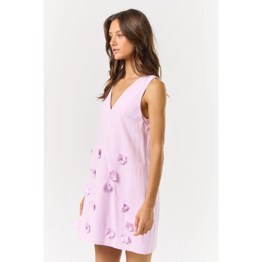 Lilac Floral Embellishment Dress