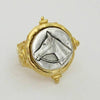 Handcast Gold and Silver Intaglio Horse Adjustable Ring