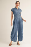 Washed Denim Jumpsuit