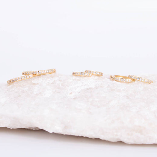 Pavé Huggies Set