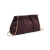 Elva Croc Embossed Faux Suede Clutch