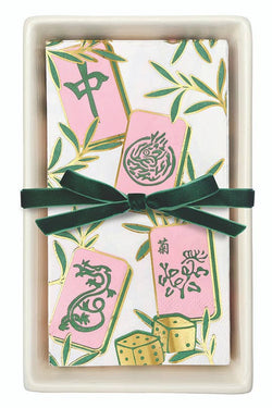 Ceramic Guest Napkin Tray + Napkins - Tiles