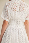 Eyelet Button Front Dress