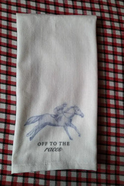 Off To The Races Dish Towel
