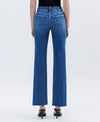 High Rise Hem Straight Jeans